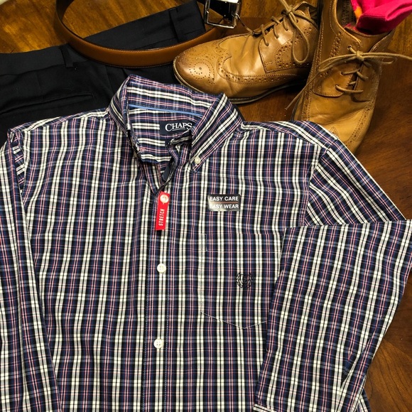 Chaps Other - Chaps Navy Plaid Shirt